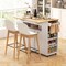 Rolling Kitchen Island Cart Wine Rack with Power Outlet, Drop Leaf Drawer and Storage Shelves